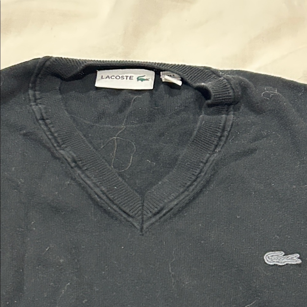 Lacoste Charcoal V-Neck Pullover
